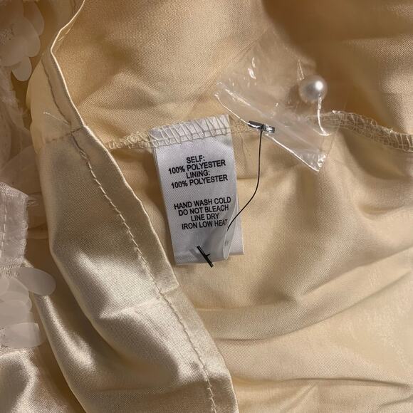 Lulu's Dress NWT Sz Small Worth The Wait Iridescent Cream Sequined Tier Ruffled - Picture 7 of 9